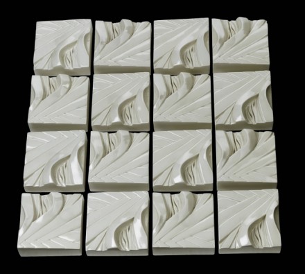 Wall Art Infinity Panel White Flax Squares