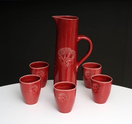 Pohutukawa Jug and Beakers Red