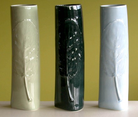 Puka Vases Celadon Obs Black Ash Grey