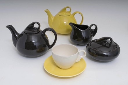 Teaset Lemon White Black